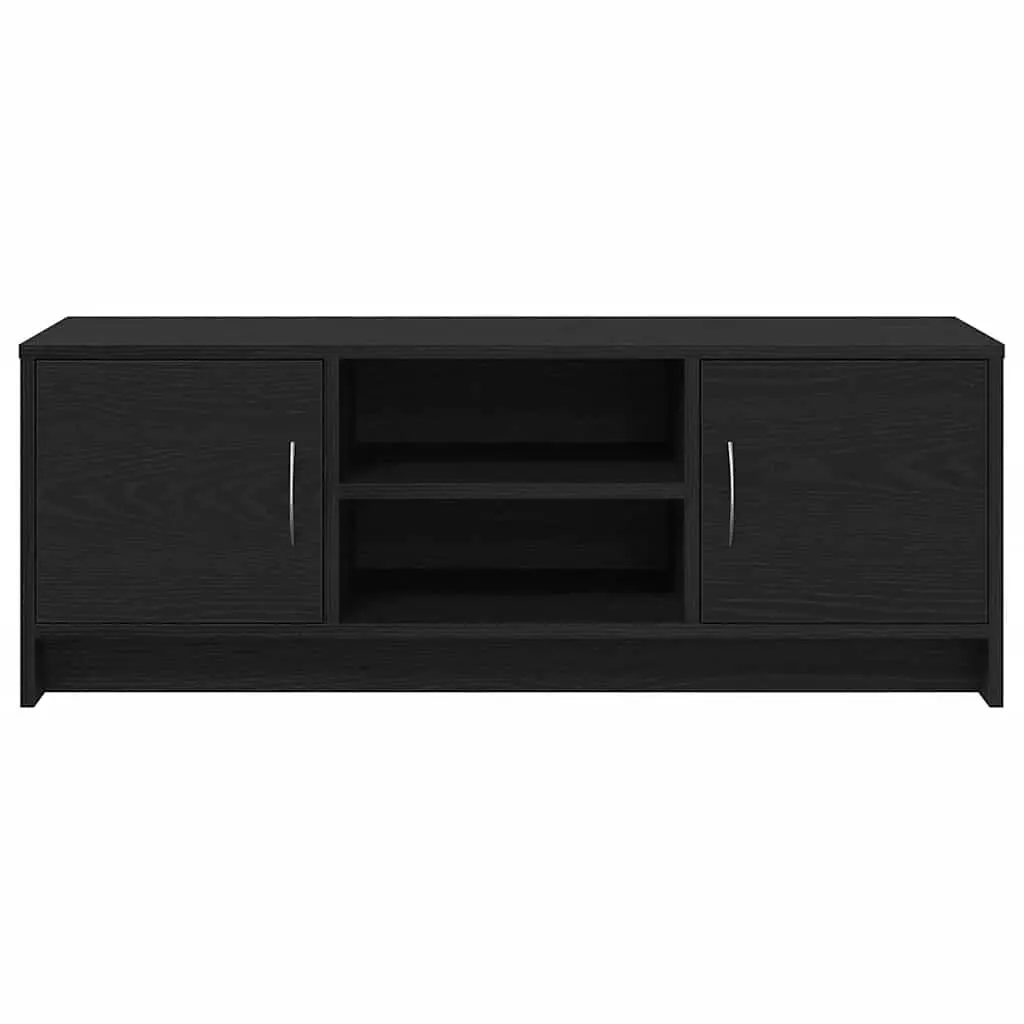 TV Cabinet Black Oak Media Storage Unit with Doors 102x30x37.5cm