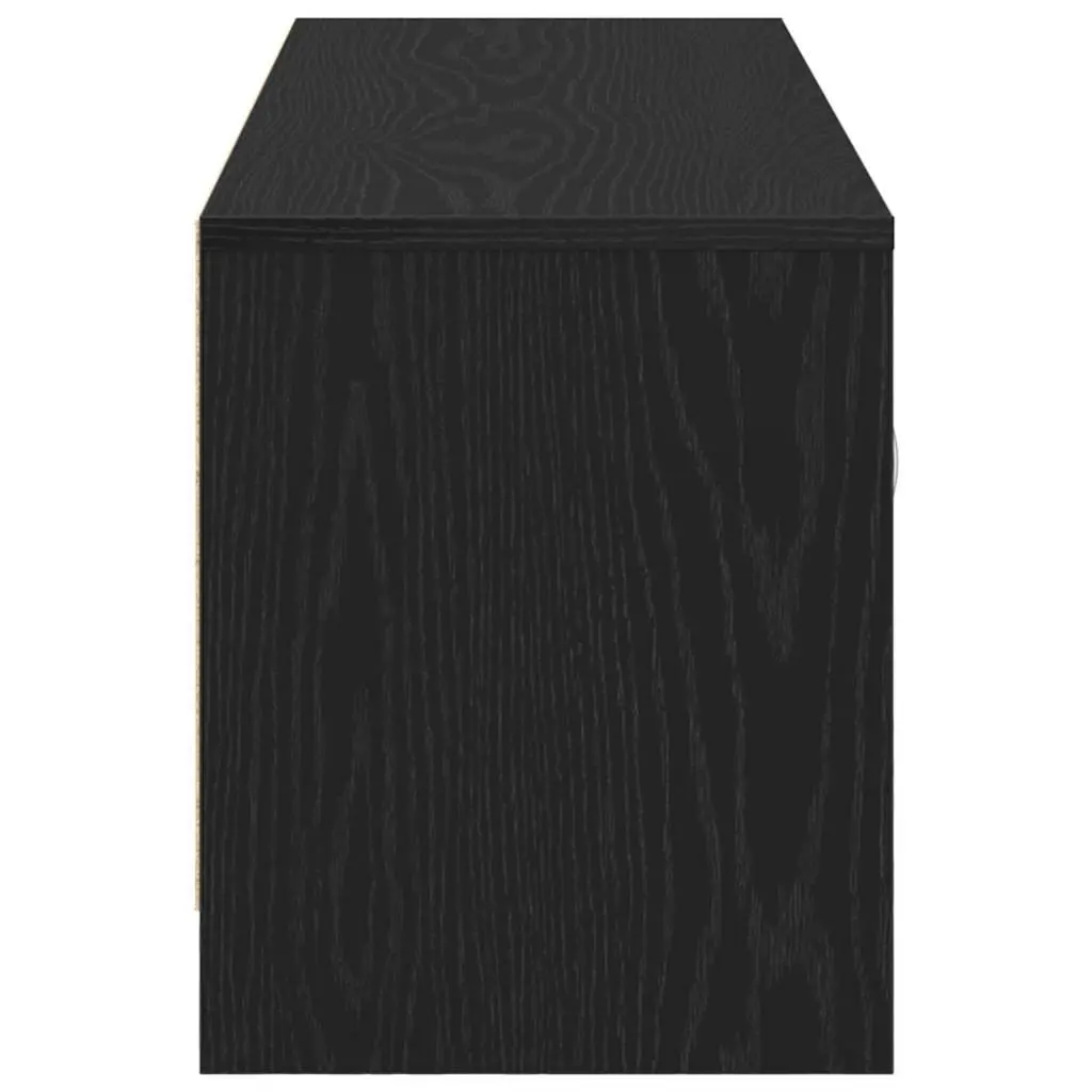 TV Cabinet Black Oak Media Storage Unit with Doors 102x30x37.5cm