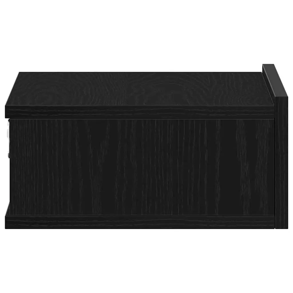 Floating Bedside Table Wall-Mounted Nightstand Brown Engineered Wood Storage