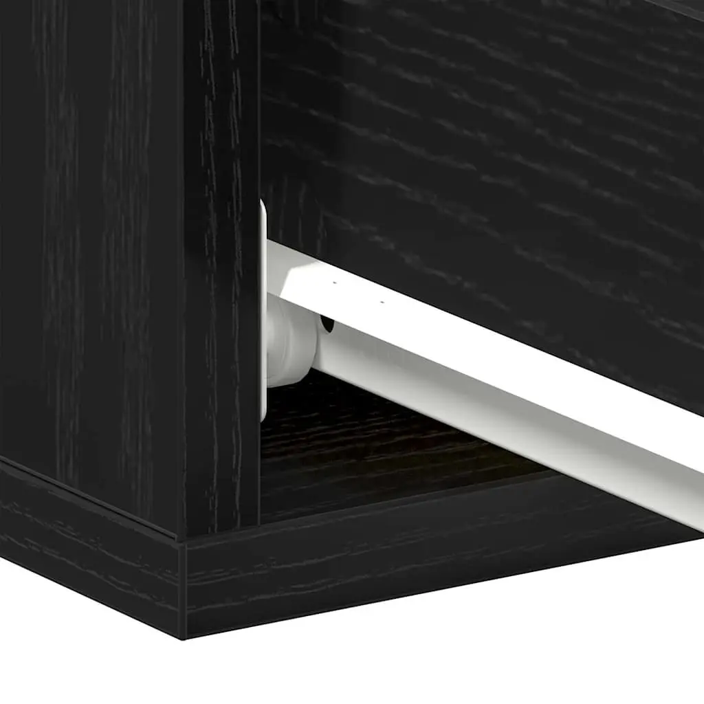 Floating Bedside Table Wall-Mounted Nightstand Brown Engineered Wood Storage