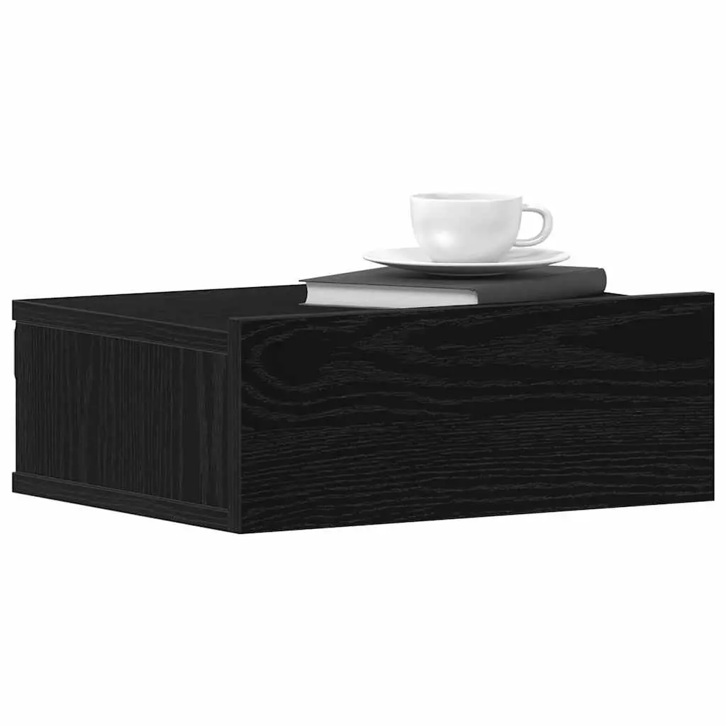 Floating Bedside Table Wall-Mounted Nightstand Storage Cabinet Engineered Wood