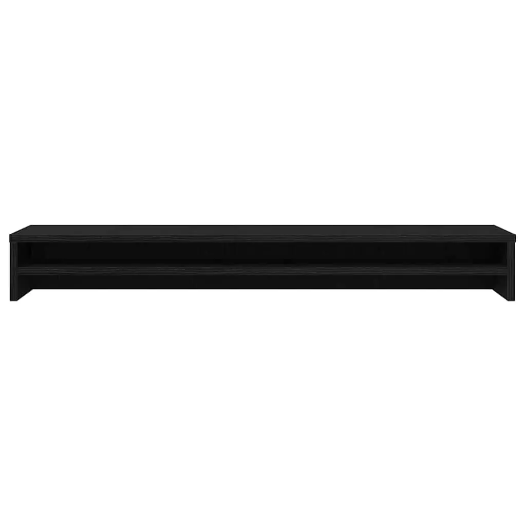 Monitor Stand Engineered Wood TV Riser Desk Organiser Black Oak 100x24x13cm