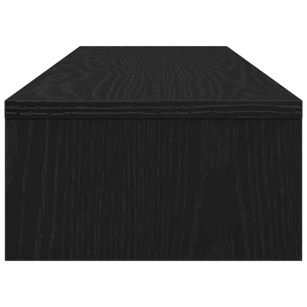 Monitor Stand Engineered Wood TV Riser Desk Organiser Black Oak 100x24x13cm