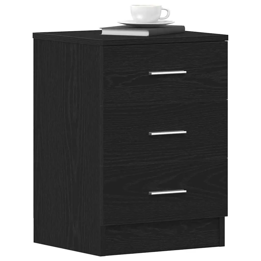 Black Oak Nightstand for Bedroom Needs 38x35x55 cm