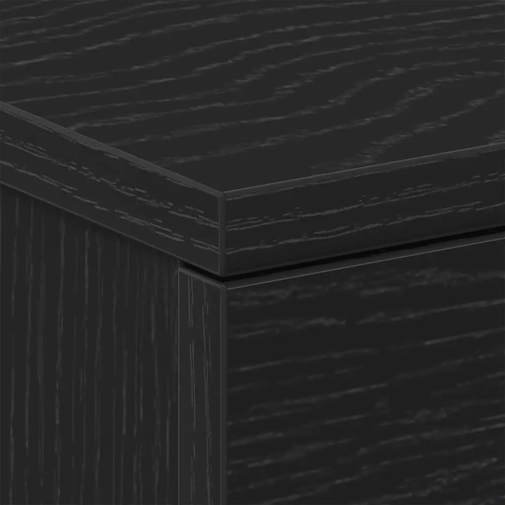Bedside Cabinets Black Engineered Wood 2 Piece Nightstand Storage 38x35x55 cm