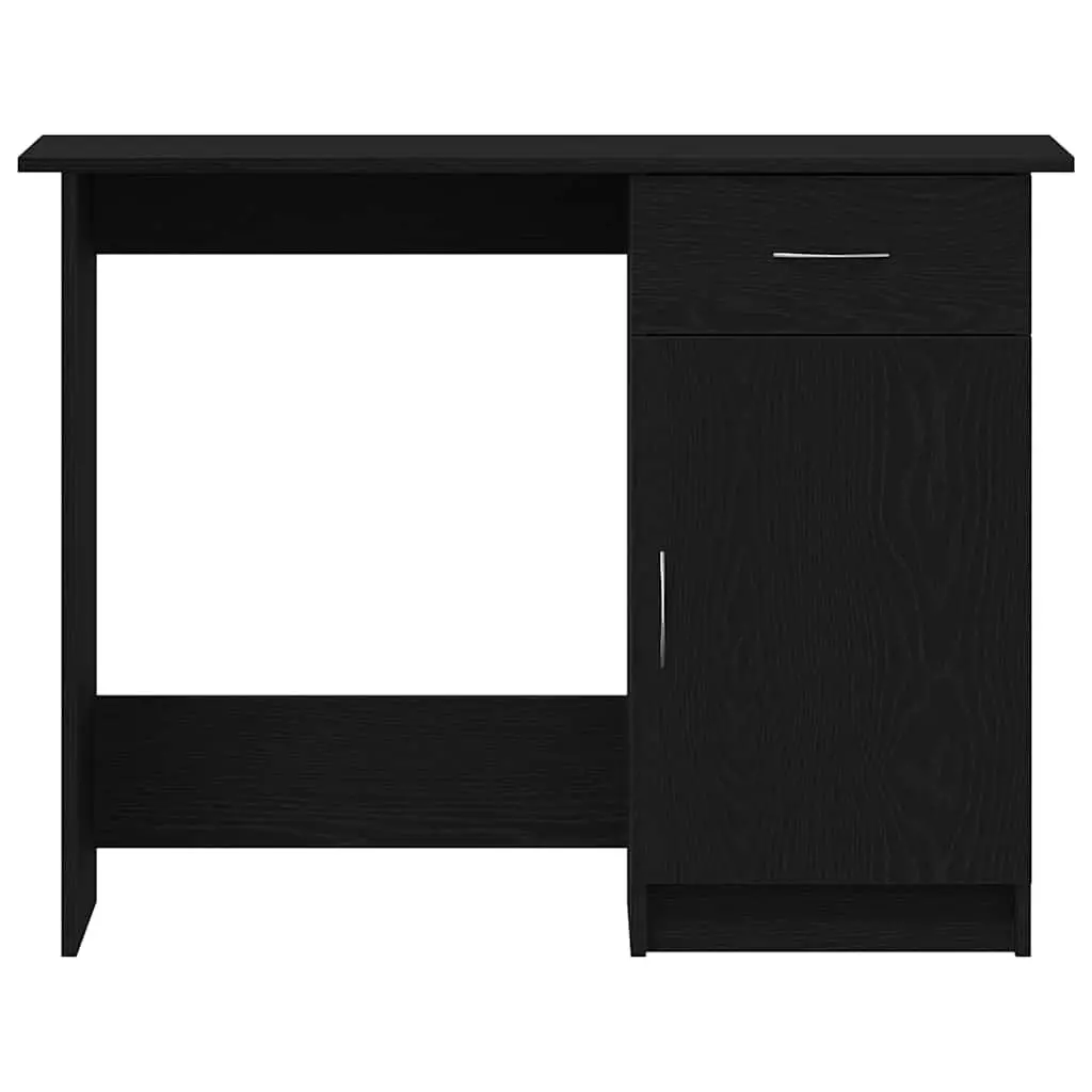 Black Engineered Wood Desk for Home Office