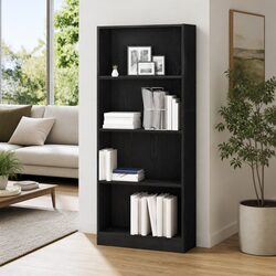 Friendly Black Oak Bookshelf for Your Living Room