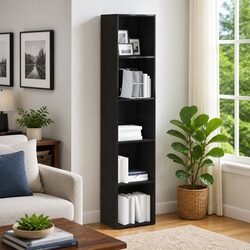 Your Friendly Black Oak Book Cabinet for Home Storage