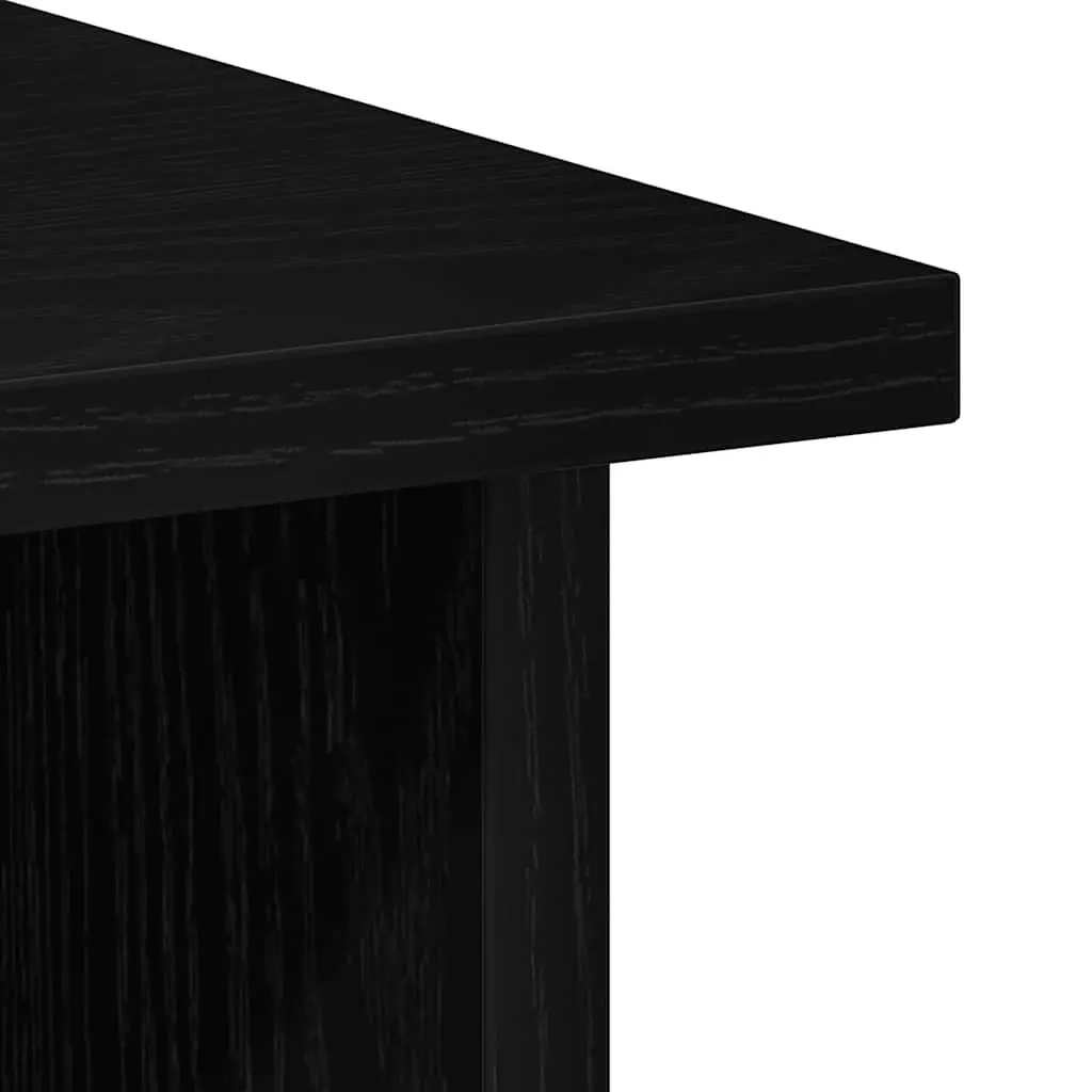 Office Desk Black Oak Engineered Wood 90x50x74cm Storage Gaming Workspace