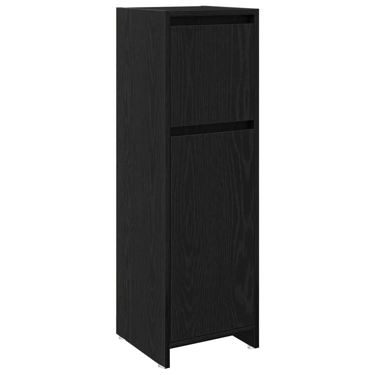 Bathroom Cabinet Modern Black Oak Storage Unit 30 x 30 x 95 cm