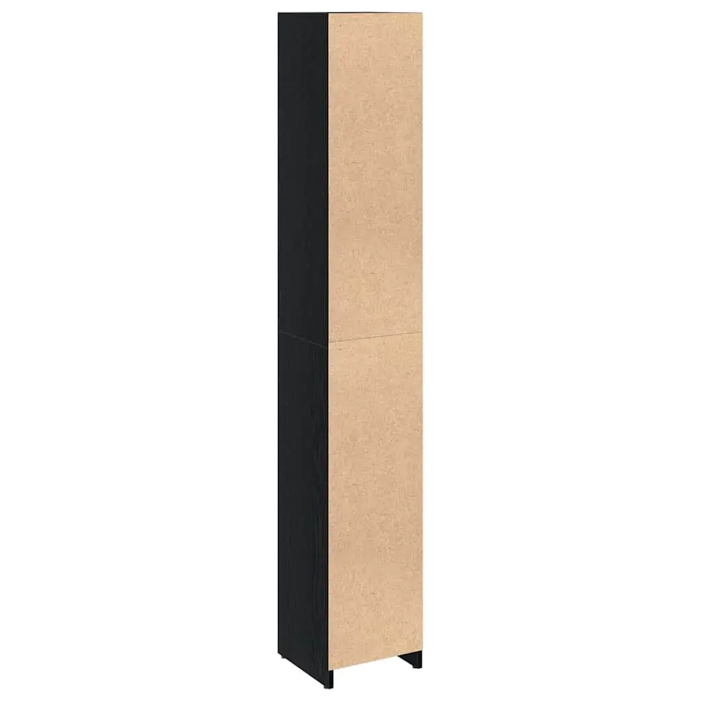 Bathroom Cabinet Black Oak Engineered Wood 30x30x183.5cm