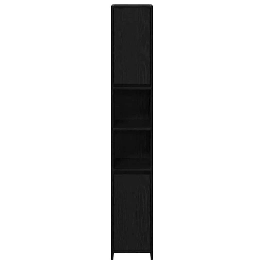 Bathroom Cabinet Black Oak Engineered Wood 30x30x183.5cm