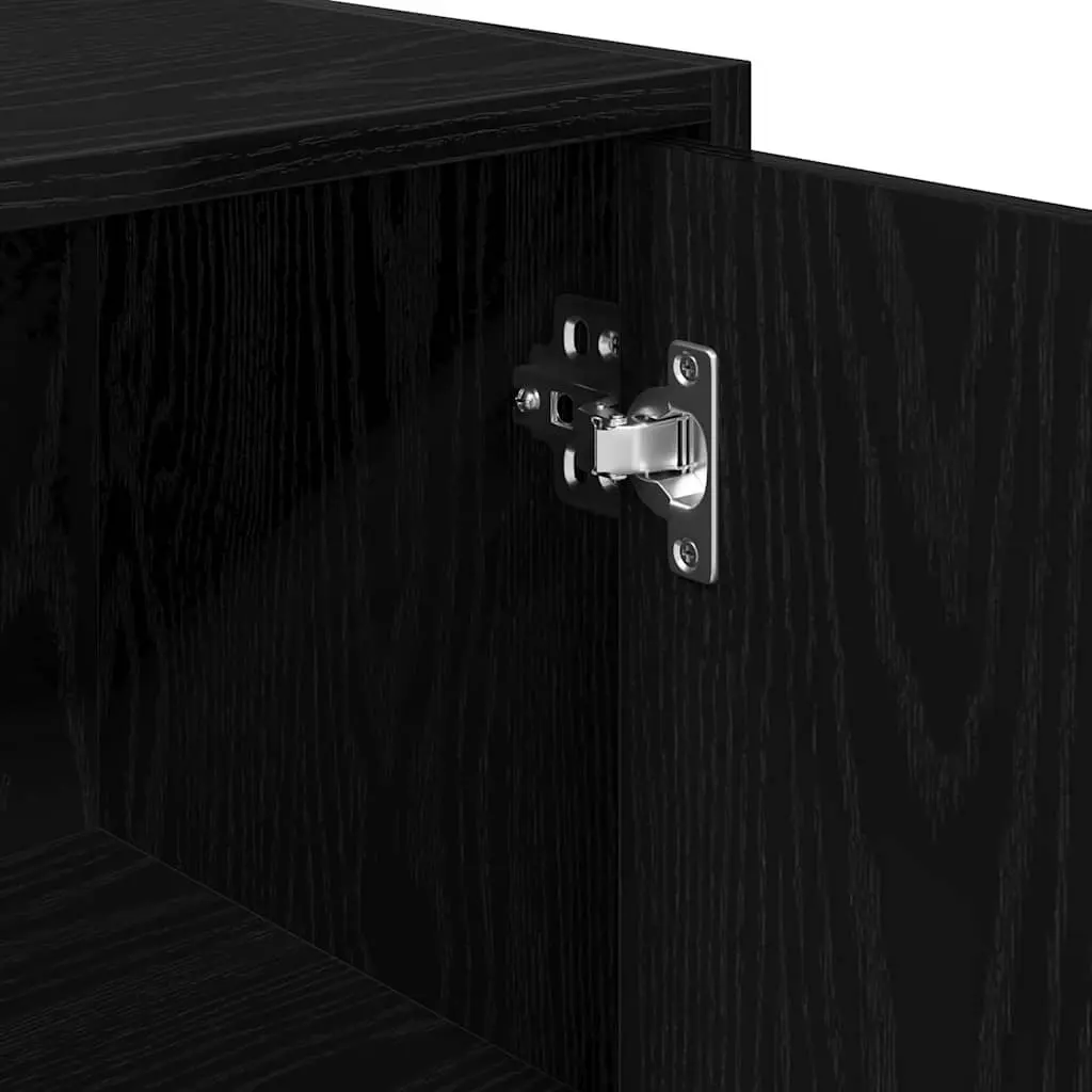Bathroom Cabinet Black Oak Engineered Wood 30x30x183.5cm