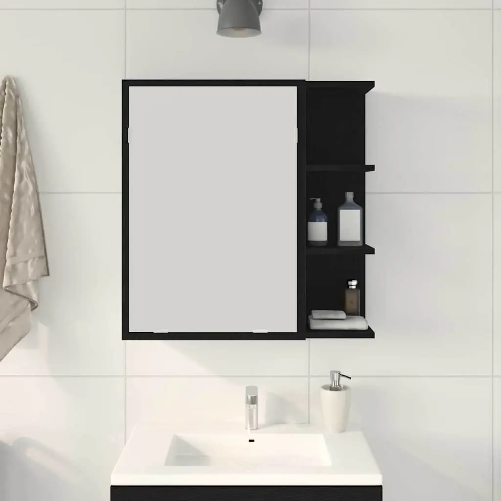 Bathroom Mirror Cabinet in Black Oak
