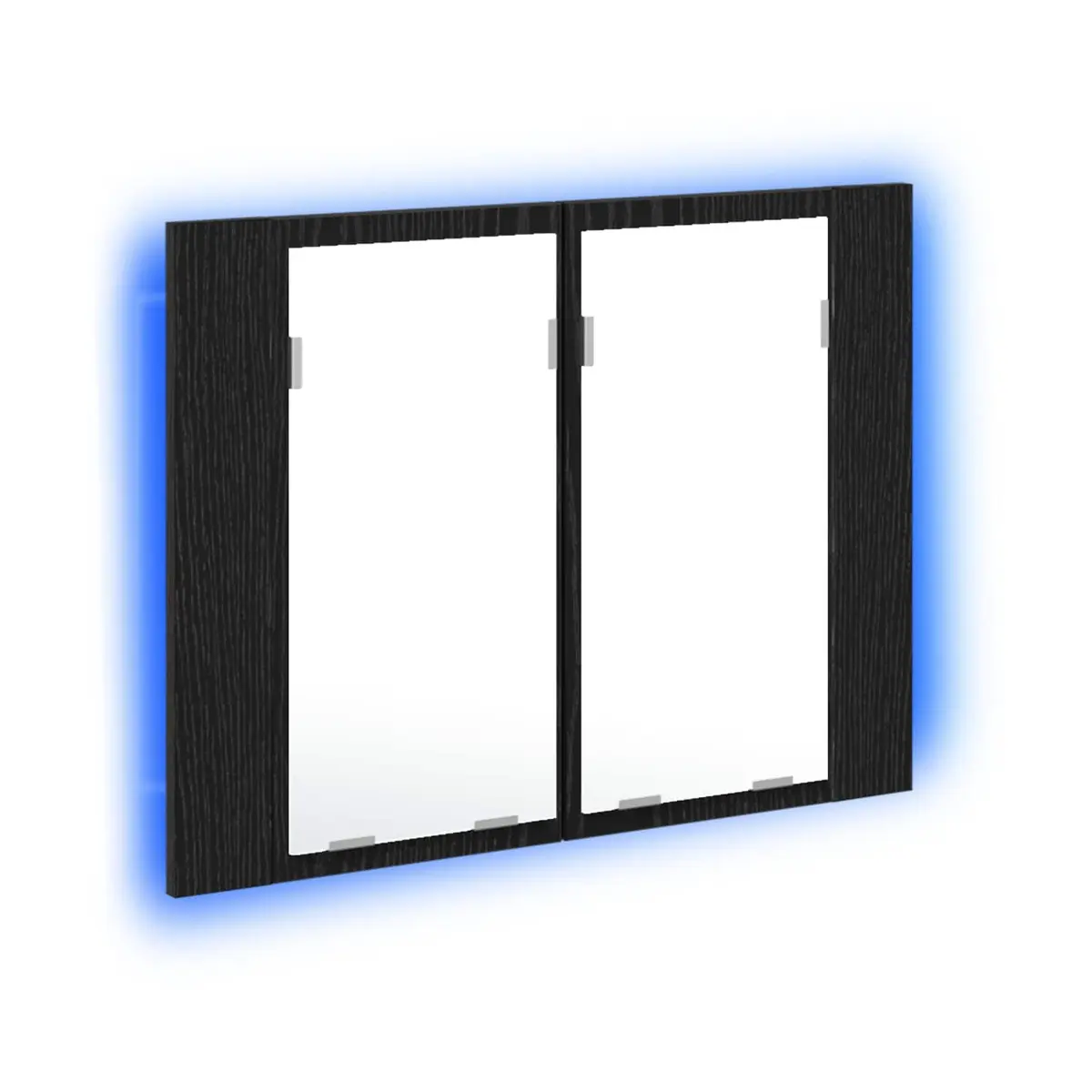 Bathroom Cabinet Wall-Mounted LED Lighting Black Oak 60 x 12 x 45 cm