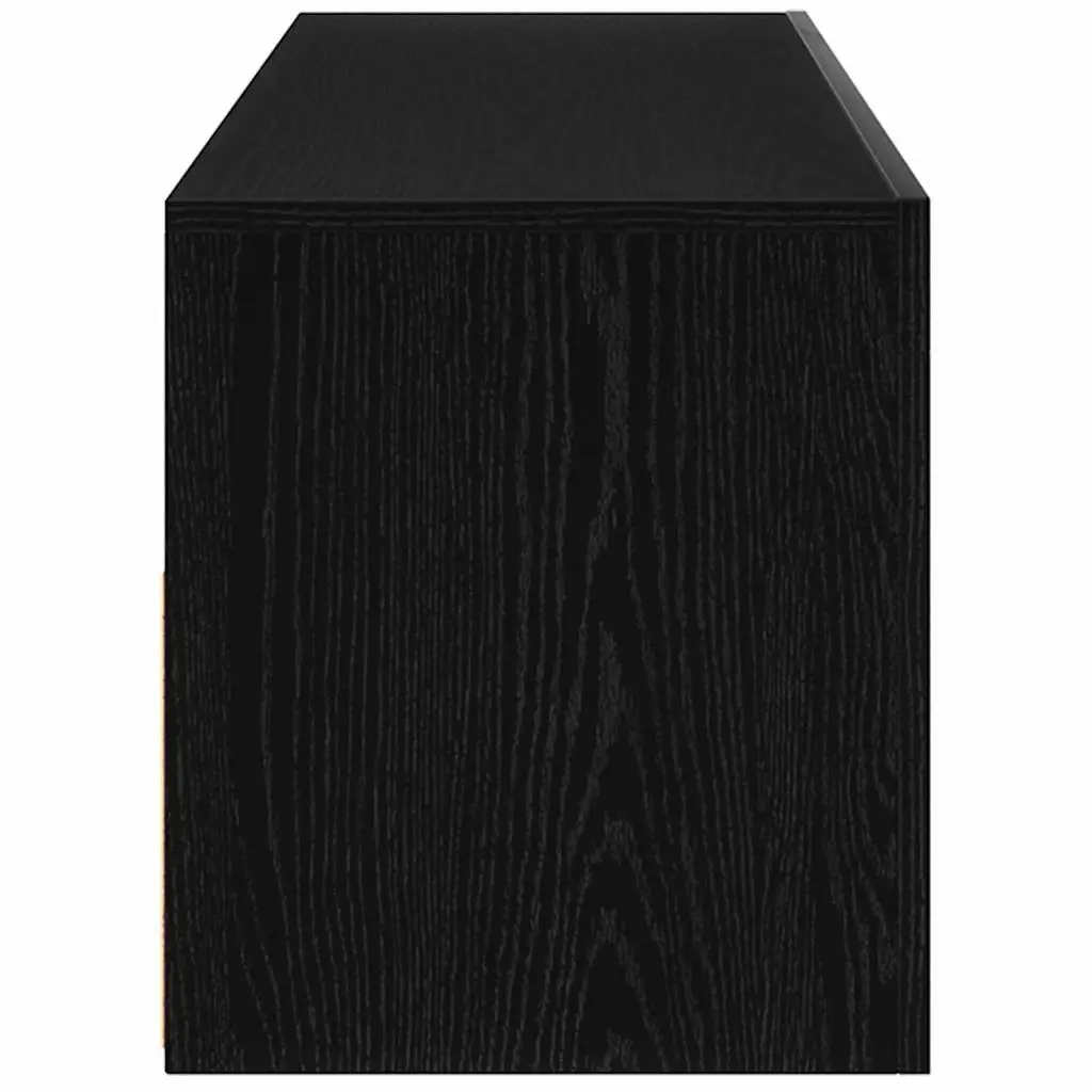 TV Cabinet with LED Lighting Black Oak 120cm