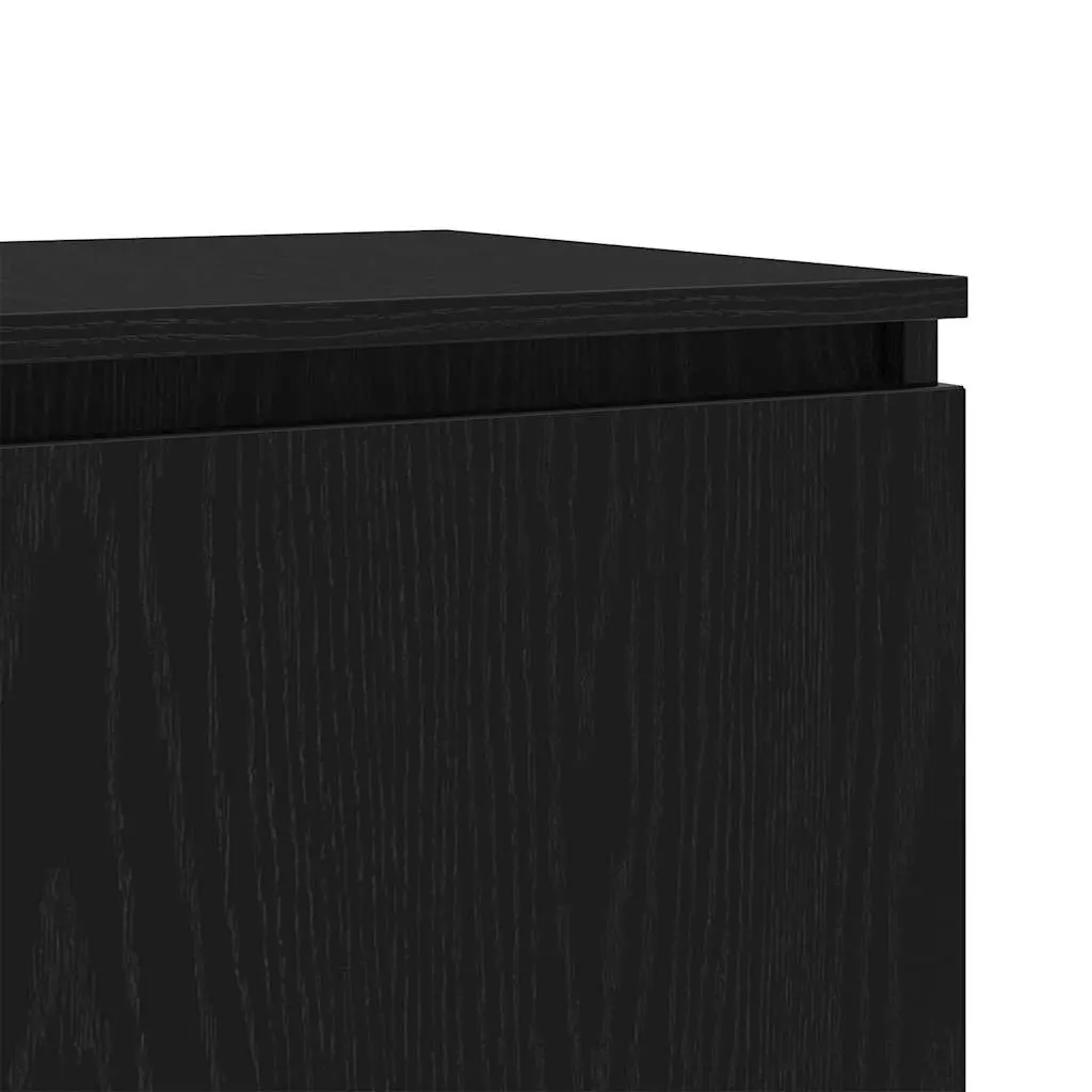 Black Oak TV Cabinet with Shelves
