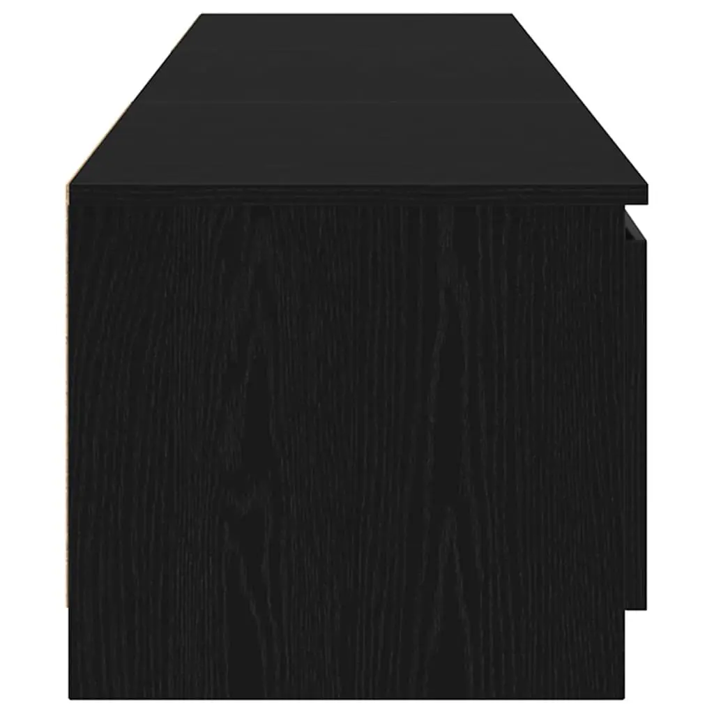 Black Oak TV Cabinet with Shelves