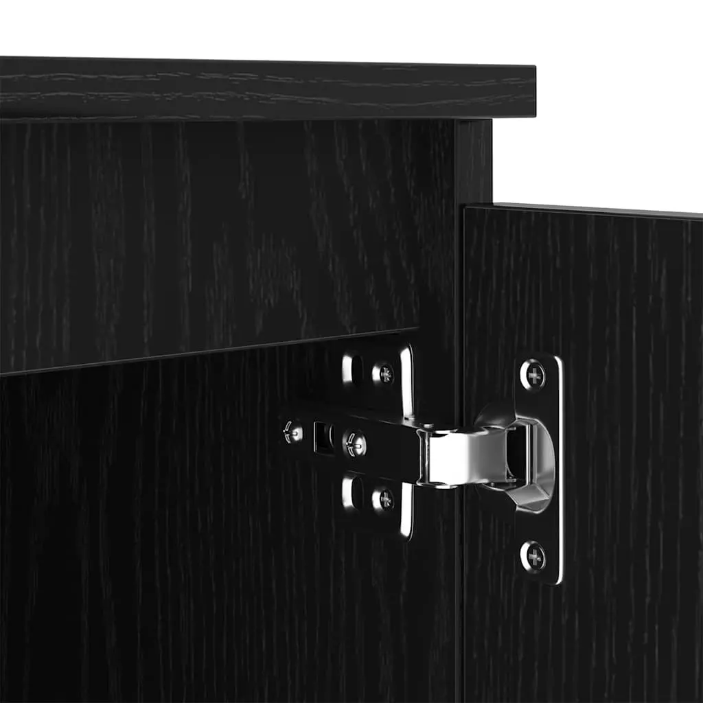 Black Oak TV Cabinet with Shelves