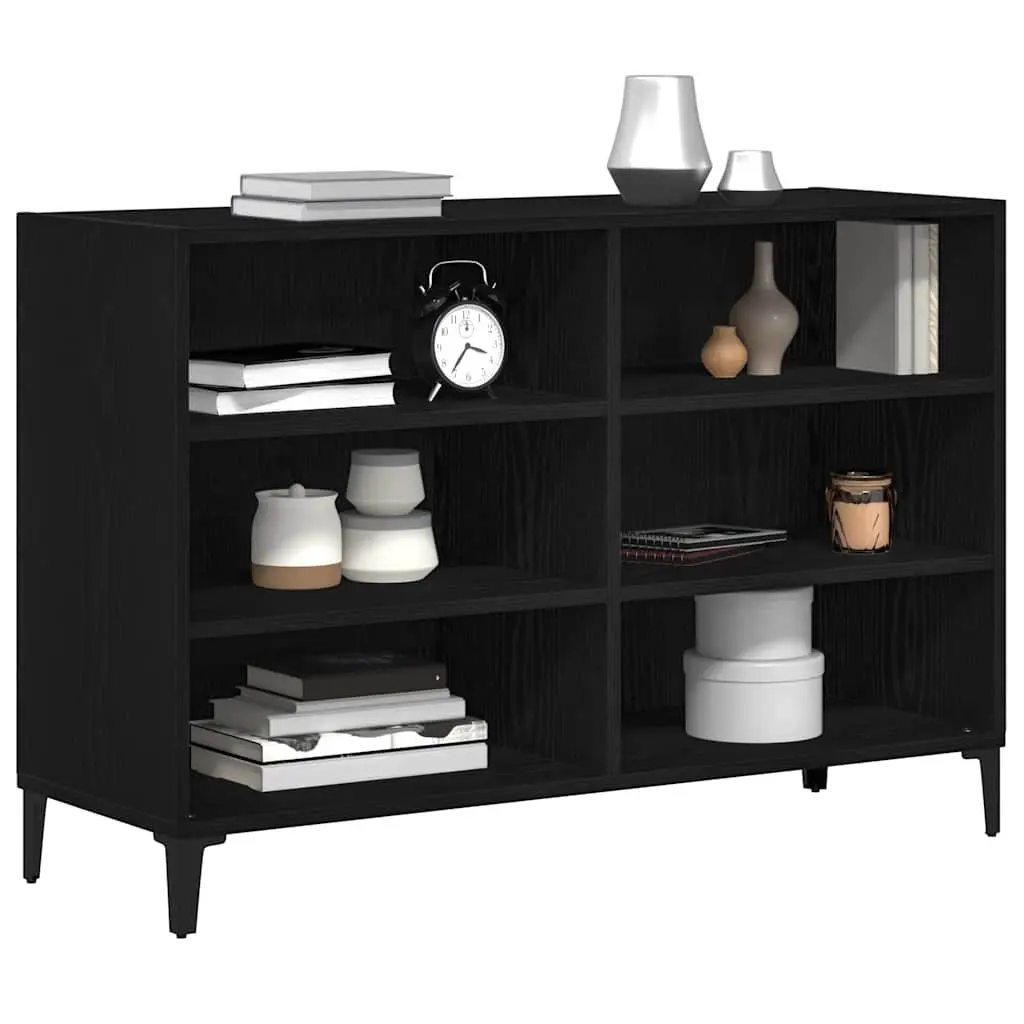 Sideboard Black Oak Engineered Wood 103.5 x 35 x 70 cm Storage Cabinet