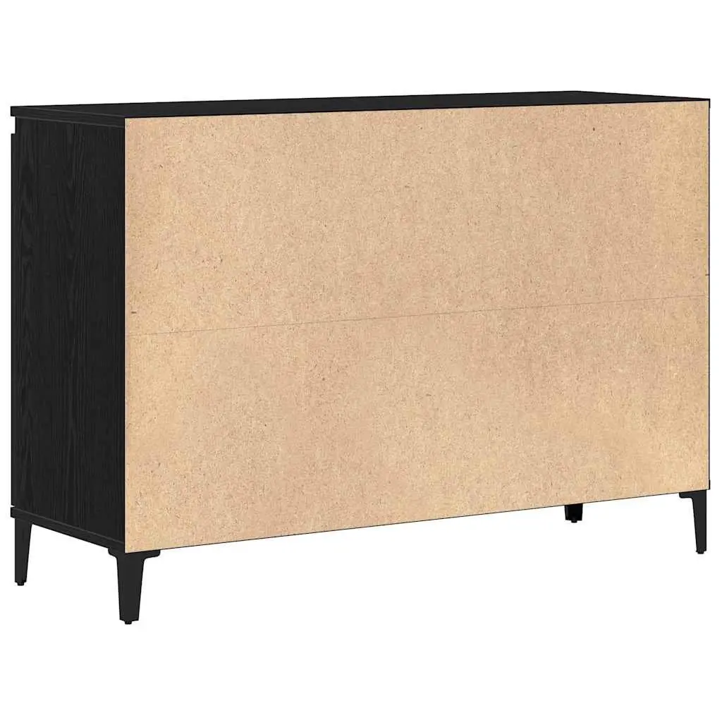 Black Engineered Wood Sideboard Storage Cabinet Dining Room Buffet 104cm
