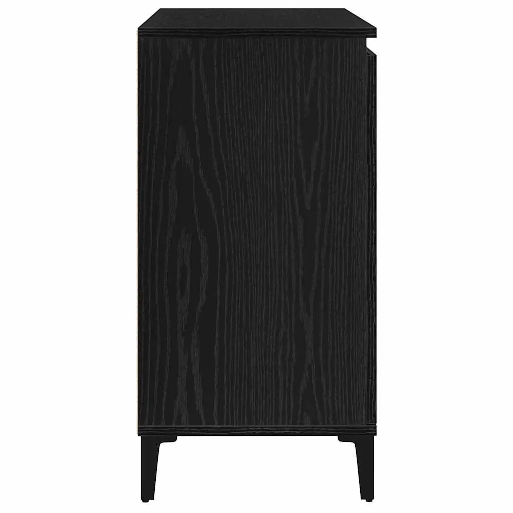Black Engineered Wood Sideboard Storage Cabinet Dining Room Buffet 104cm