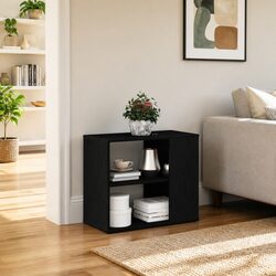 Sideboard with Drawer Black Modern Storage Cabinet Living Room Buffet 60x30x50cm