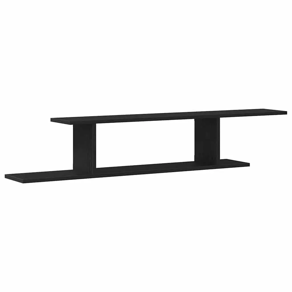 Wall-mounted TV Shelf Modern Black Oak 125cm