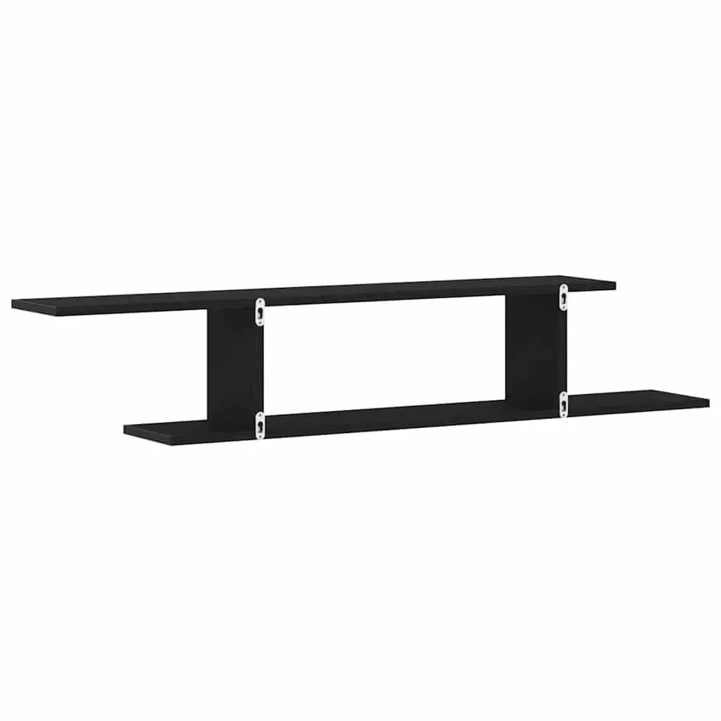 Wall-mounted TV Shelf Modern Black Oak 125cm