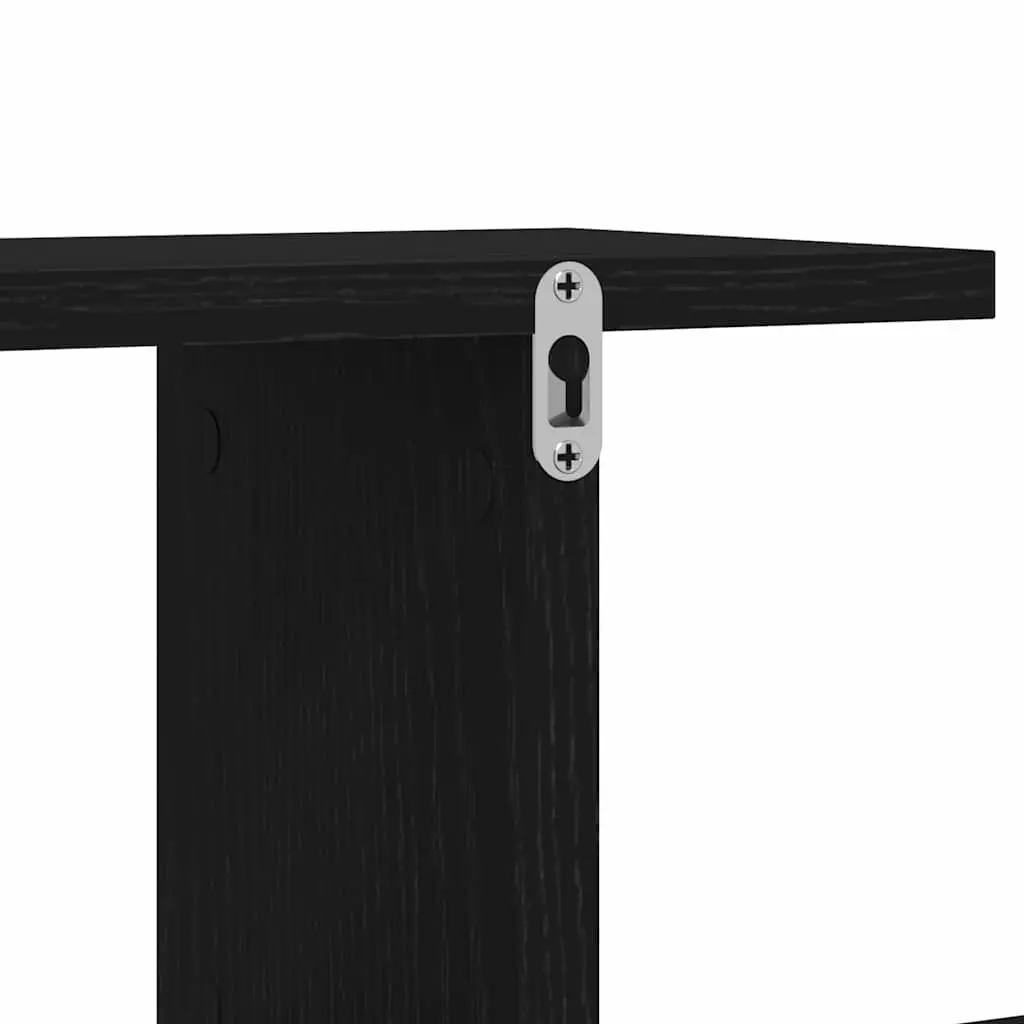 Wall-mounted TV Shelf Modern Black Oak 125cm
