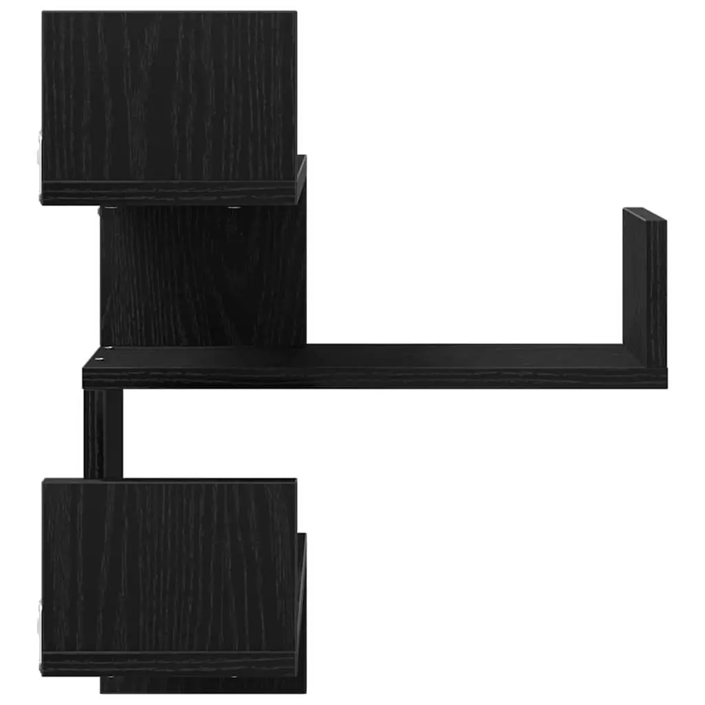Wall Shelf Modern Black Oak 40 x 40 x 49.5 cm 2 Pieces