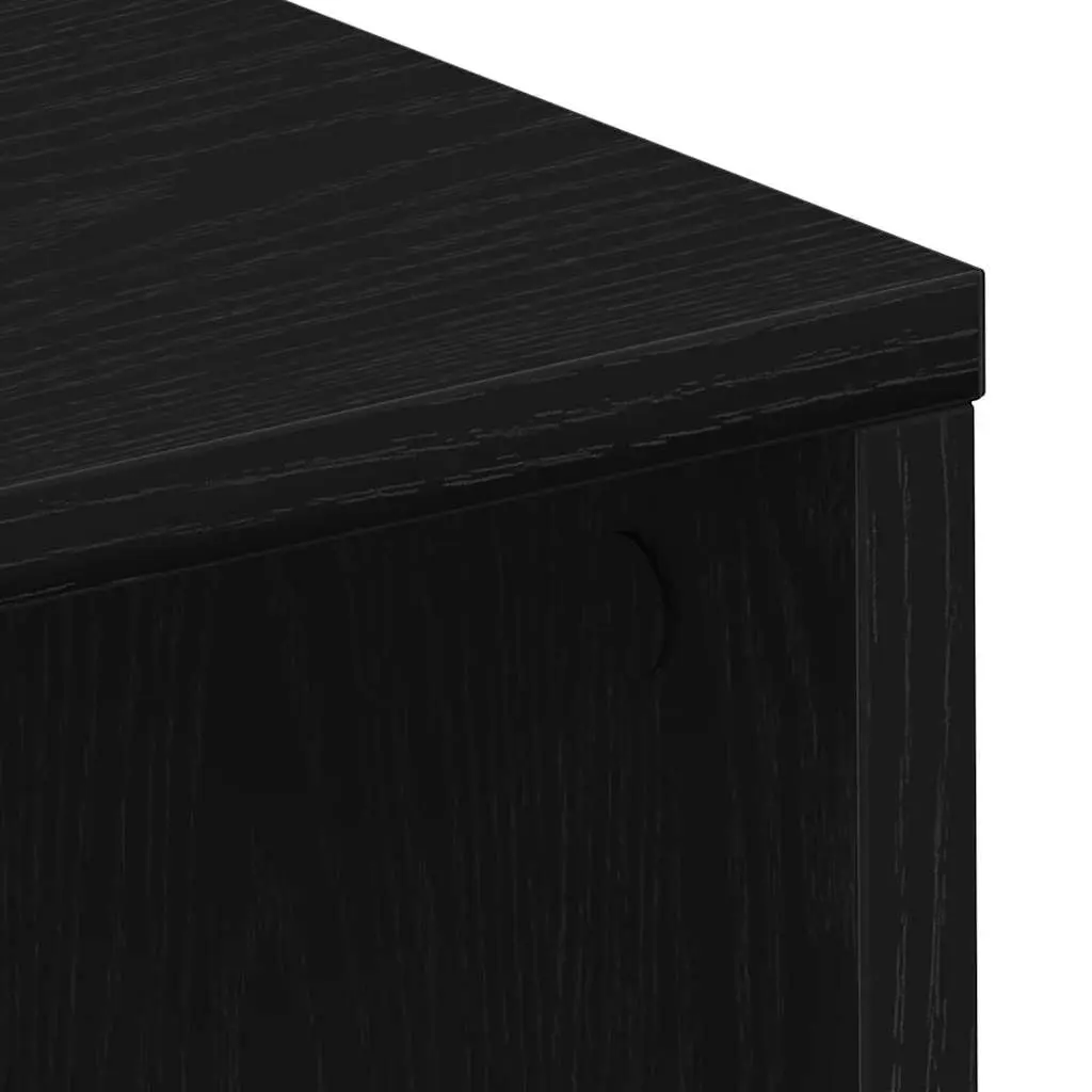 Desk with Shelves Black Oak Modern Home Office Study Workspace Computer Table