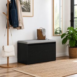 Friendly Compact Hall Bench in Black Oak Finish