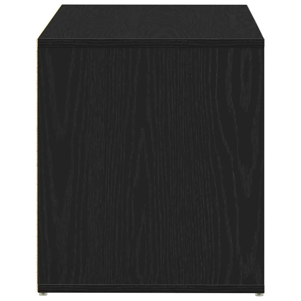 Hall Bench Storage Entryway Seat Black Oak 80x40x45cm Engineered Wood Compact