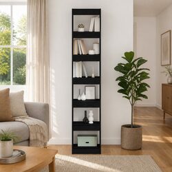 Friendly Black Oak Freestanding Book Cabinet for Your Home
