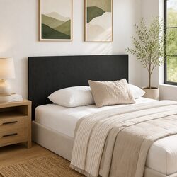 Friendly Black Oak Engineered Wood Headboard 160cm