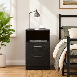 Friendly Black Oak Nightstand for Your Essentials