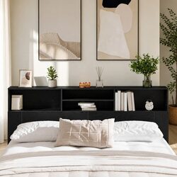 Your New Black Oak Wall-Mounted Headboard Cabinet