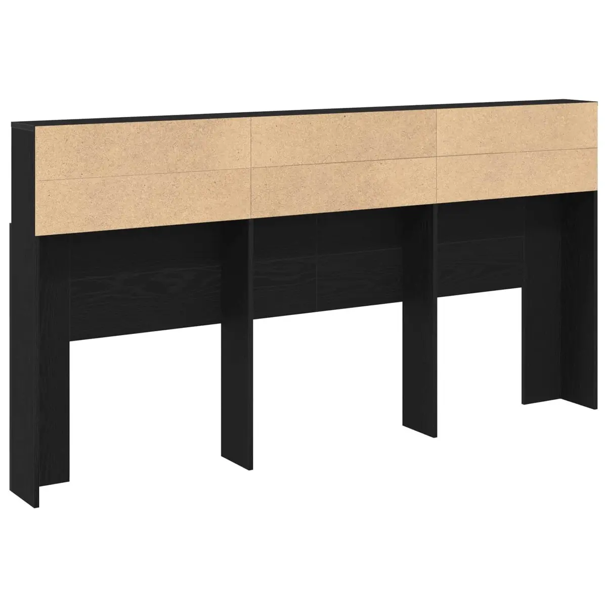 Black Oak Wall-Mounted Headboard Cabinet