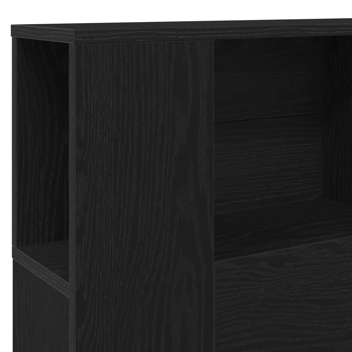 Headboard Cabinet with Storage Wall-Mounted Modern Minimalist Design Black Oak