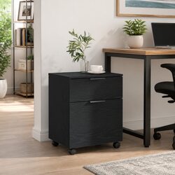 Your New Black Oak Rolling File Cabinet Awaits You