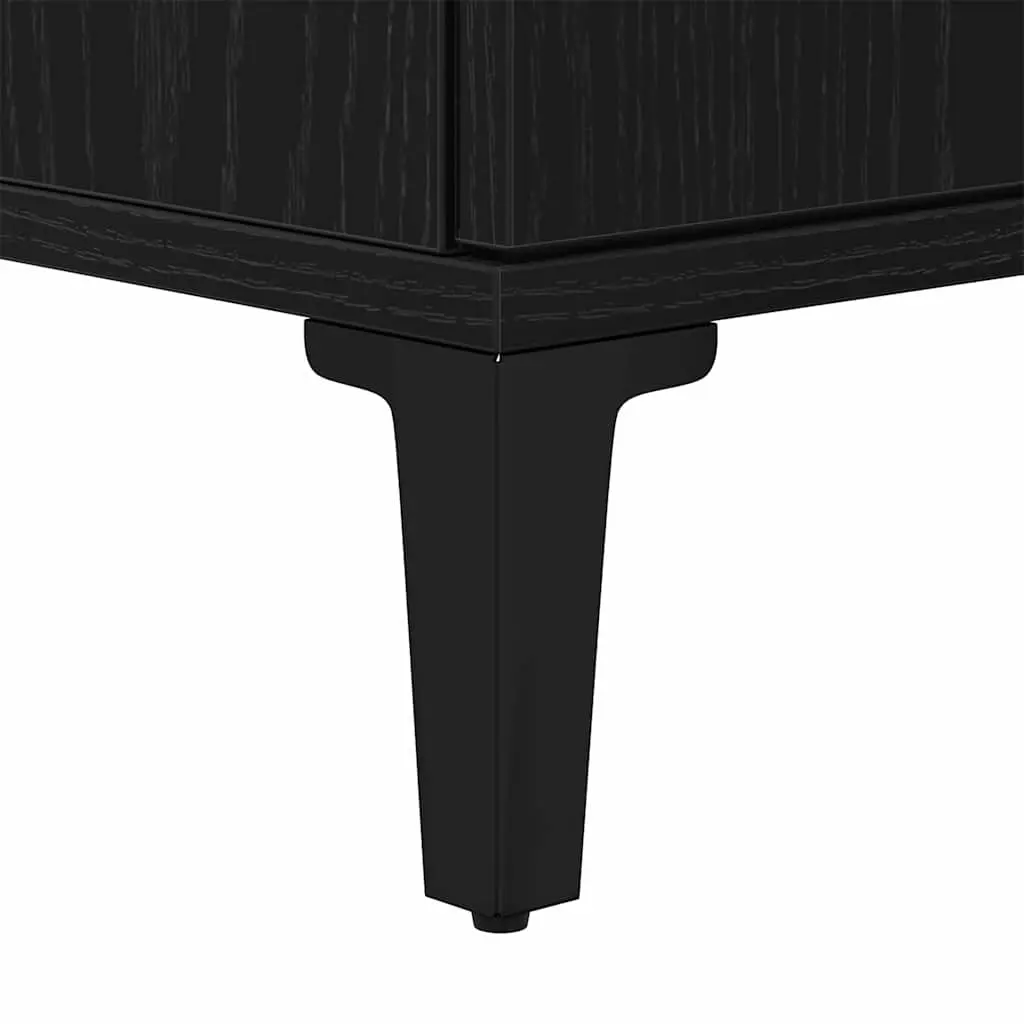 Bathroom Vanity Unit Wall-Mounted Black Oak Sink Cabinet 58 x 33 x 60 cm