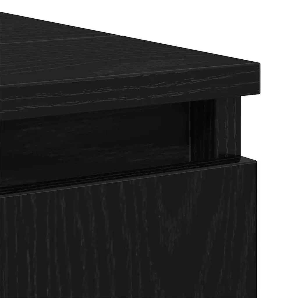 Bathroom Vanity Unit Wall-Mounted Black Oak Sink Cabinet 58 x 33 x 60 cm