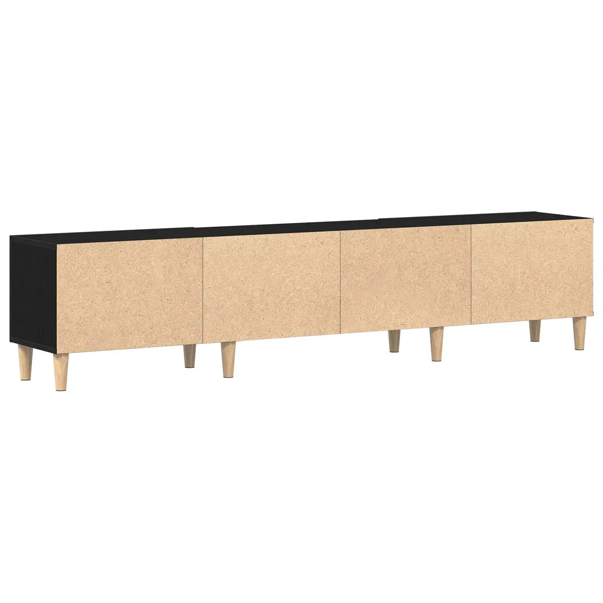 TV Cabinet Black Engineered Wood 180cm Modern Living Room Storage Unit