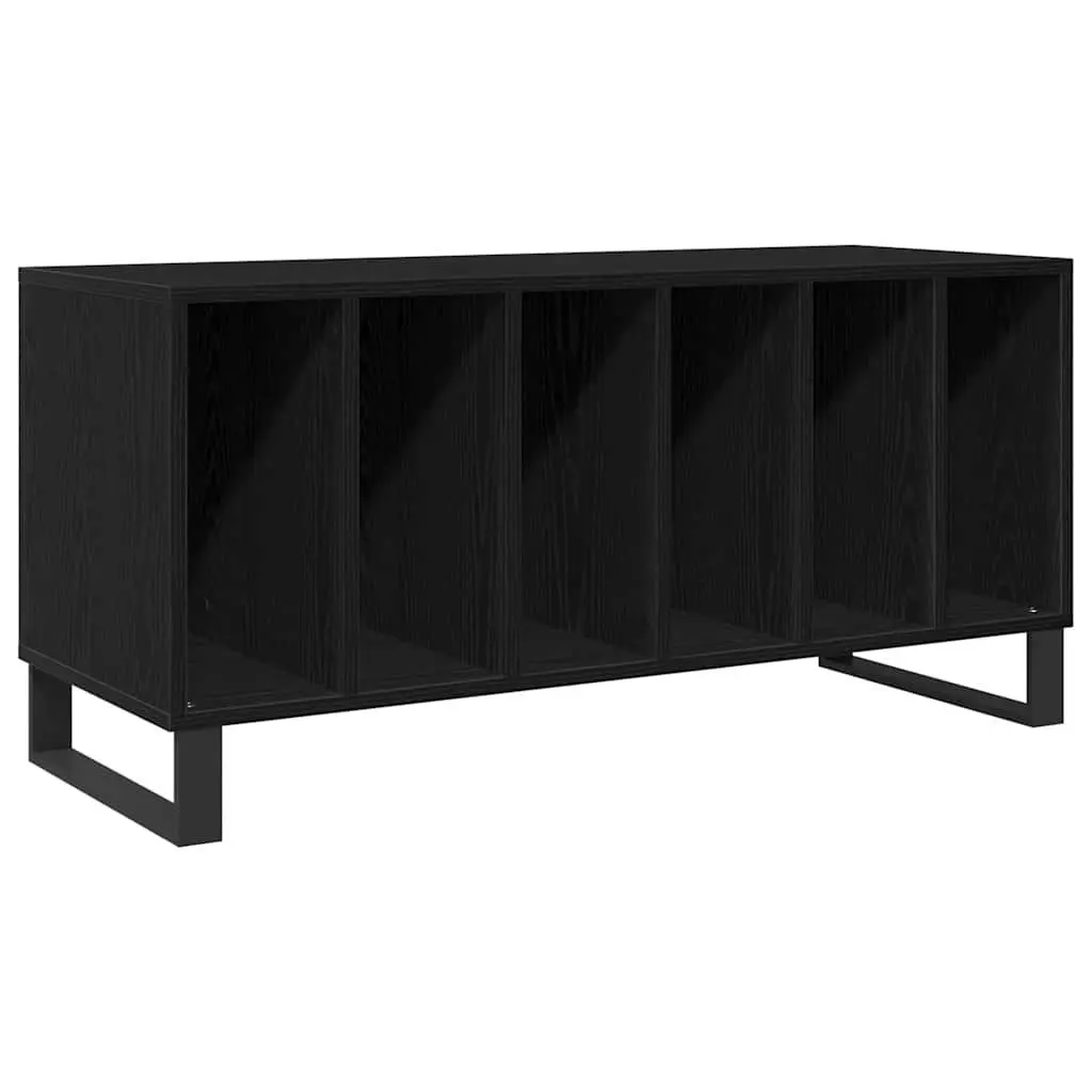 Media Storage Cabinet Black Engineered Wood 100 x 38 x 48 cm