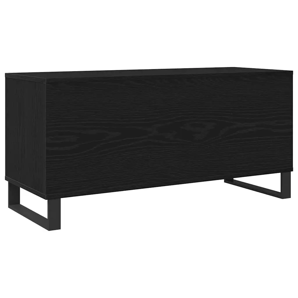 Media Storage Cabinet Black Engineered Wood 100 x 38 x 48 cm