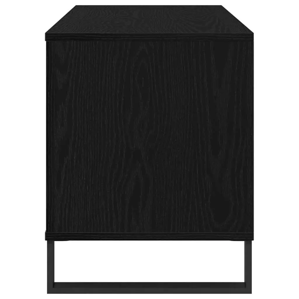 Media Storage Cabinet Black Engineered Wood 100 x 38 x 48 cm