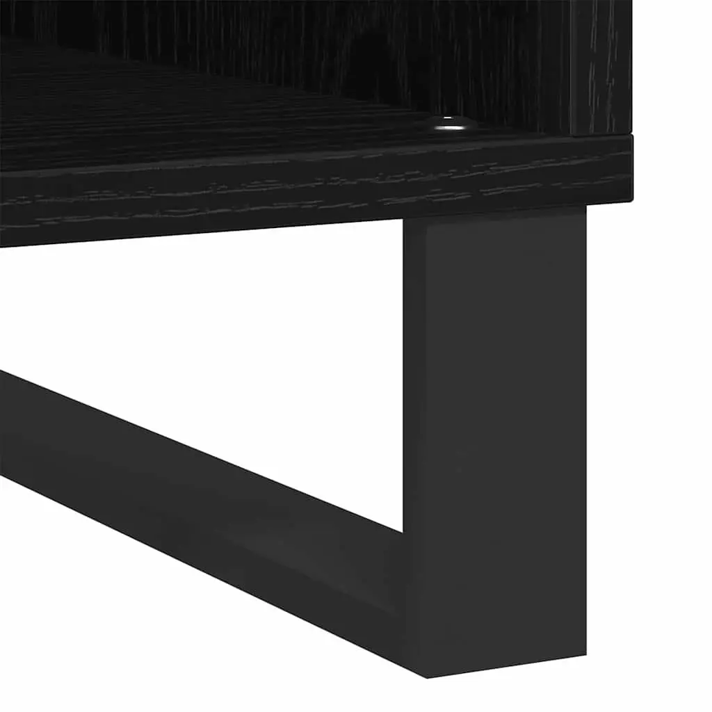 Media Storage Cabinet Black Engineered Wood 100 x 38 x 48 cm