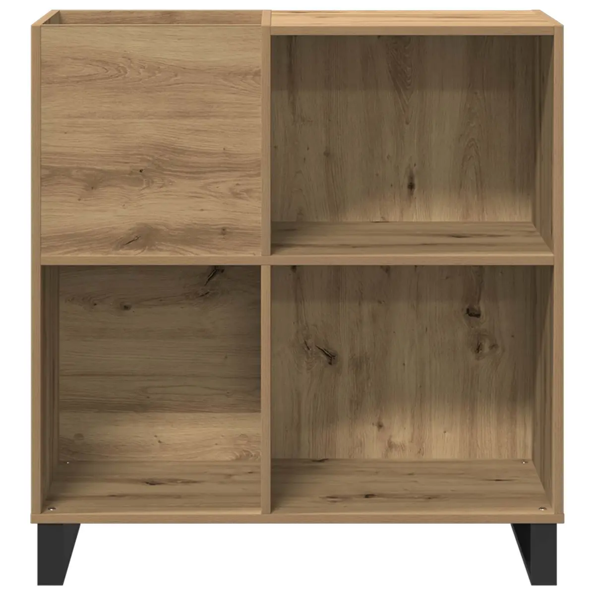 Record Storage Cabinet Engineered Wood Media Shelf Display Unit Brown 84.5 x 38 x 89 cm