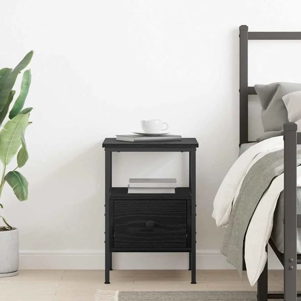 Black Bedside Cabinet 34x36x50cm